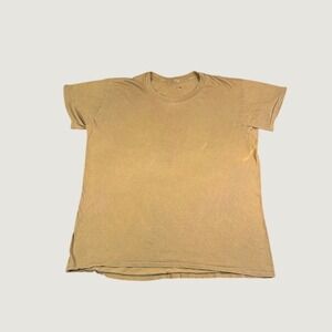 Vintage Distressed Military T-Shirt Mens XL Coyote Brown Tan Crewneck Tee